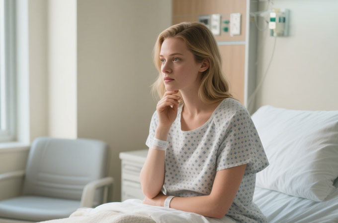 Hospital gown girl